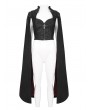 Eva Lady Black Gothic Cross Embellished Long Cape Sleeve Short Jacket for Women