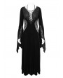 Eva Lady Black Sexy Gothic Velvet Lace Spliced Long Sleeve Party Dress