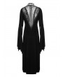 Eva Lady Black Sexy Gothic Velvet Lace Spliced Long Sleeve Party Dress