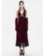 Eva Lady Wine Red Gothic Gorgeous Velvet Sexy Cutout Halter Long Party Dress