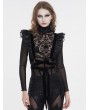 Devil Fashion Black Gothic Velvet Ruffle Cross Belt Body Harness for Women