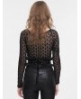 Devil Fashion Black Gothic Buckle Ruffled Lace Girdle for Women
