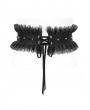 Devil Fashion Black Gothic Buckle Ruffled Lace Girdle for Women