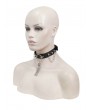 Devil Fashion Black Gothic Punk Metal Ring Leather Choker