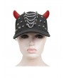 Devil Fashion Black and Red Devil Horns Gothic Punk Studded Peaked Cap
