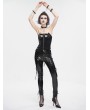 Devil Fashion Black Sexy Gothic Punk Rivet Cutout Overbust Corset Top for Women