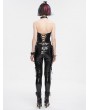 Devil Fashion Black Sexy Gothic Punk Rivet Cutout Overbust Corset Top for Women