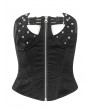 Devil Fashion Black Sexy Gothic Punk Rivet Cutout Overbust Corset Top for Women