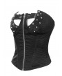 Devil Fashion Black Sexy Gothic Punk Rivet Cutout Overbust Corset Top for Women