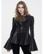 Devil Fashion Black Gothic Vintage Long Trumpet Sleeves Jacket for Women