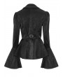 Devil Fashion Black Gothic Vintage Long Trumpet Sleeves Jacket for Women