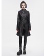 Devil Fashion Black Gothic Punk Buckle Straps Mid-length Coat for Women