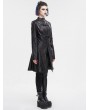 Devil Fashion Black Gothic Punk Buckle Straps Mid-length Coat for Women