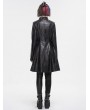 Devil Fashion Black Gothic Punk Buckle Straps Mid-length Coat for Women