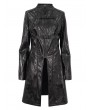 Devil Fashion Black Gothic Punk Buckle Straps Mid-length Coat for Women