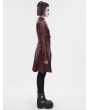 Devil Fashion Red Gothic Punk Buckle Straps Mid-length Coat for Women