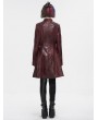Devil Fashion Red Gothic Punk Buckle Straps Mid-length Coat for Women
