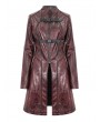 Devil Fashion Red Gothic Punk Buckle Straps Mid-length Coat for Women