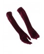 Devil Fashion Wine Red Gothic Vintage Full Finger Velvet Lace-Up Gloves