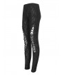 Devil Fashion Black Gothic Casual Hollow Out Lace-Up Leggings for Women