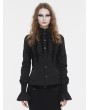 Devil Fashion Black Gothic Retro Ruffles Long Sleeve Shirt for Women