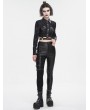 Devil Fashion Black Gothic Punk Stylish Rivet Crpped Shirt for Women