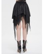 Devil Fashion Black Gothic Punk Net Splicing Pleated Irregular Skirt