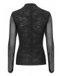 Devil Fashion Black Gothic Punk Sexy Mesh Sleeve Fitted Top for Women