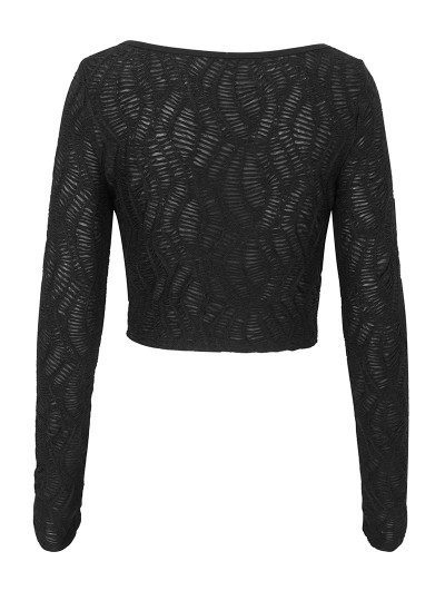 Devil Fashion Black Gothic Sexy Chain Lace-Up Long Sleeve