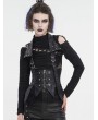 Devil Fashion Black Gothic Punk Studded Underbust Corset Style Waistcoat for Women