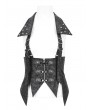 Devil Fashion Black Gothic Punk Studded Underbust Corset Style Waistcoat for Women