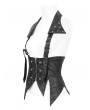 Devil Fashion Black Gothic Punk Studded Underbust Corset Style Waistcoat for Women