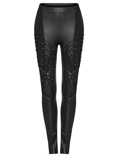Punk Rave Black Gothic Punk Symmetrical Slim Fit Long