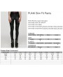 Punk Rave Black Gothic Punk Symmetrical Slim Fit Long Leather Pants for Women