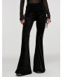 Punk Rave Black Gothic Vintage Dark Jacquard Long Flare Pants for Women