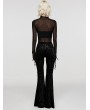 Punk Rave Black Gothic Vintage Dark Jacquard Long Flare Pants for Women