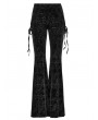 Punk Rave Black Gothic Vintage Dark Jacquard Long Flare Pants for Women