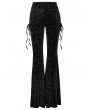 Punk Rave Black Gothic Vintage Dark Jacquard Long Flare Pants for Women