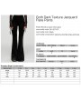 Punk Rave Black Gothic Vintage Dark Jacquard Long Flare Pants for Women