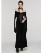 Punk Rave Black Vintage Gothic Gorgeous Velvet Lace Applique Long Party Dress