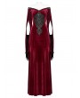 Punk Rave Red Vintage Gothic Gorgeous Velvet Lace Applique Long Party Dress