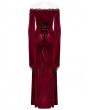Punk Rave Red Vintage Gothic Gorgeous Velvet Lace Applique Long Party Dress