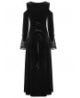 Punk Rave Black Gothic Cold Shoulder Velvet Long Floral Lace Dress