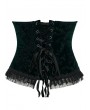 Punk Rave Black and Green Gorgeous Velvet Gothic Printing Underbust Corset Waistband