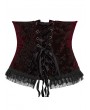 Punk Rave Black and Red Gorgeous Velvet Gothic Printing Underbust Corset Waistband