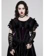 Punk Rave Black and Violet Gorgeous Velvet Gothic Printing Underbust Corset Waistband