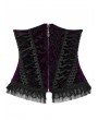 Punk Rave Black and Violet Gorgeous Velvet Gothic Printing Underbust Corset Waistband