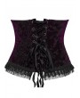 Punk Rave Black and Violet Gorgeous Velvet Gothic Printing Underbust Corset Waistband