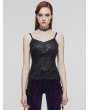 Punk Rave Black and Violet Gothic Leopard Print Camisole for Women