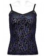 Punk Rave Black and Violet Gothic Leopard Print Camisole for Women